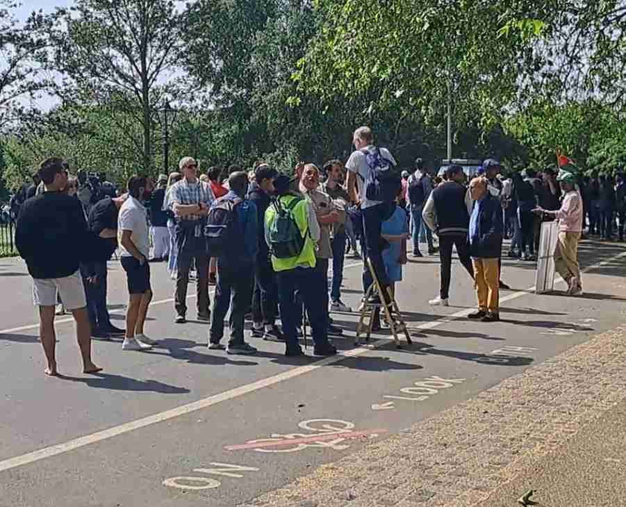 Man standing on the speakers corner